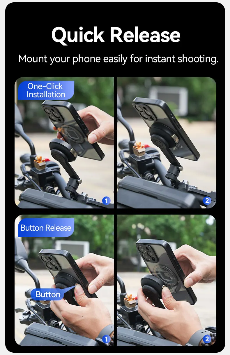 Bicycle Motorcycle Cycling Phone Holder Stand Mount 360° Rotation Shock absorpti