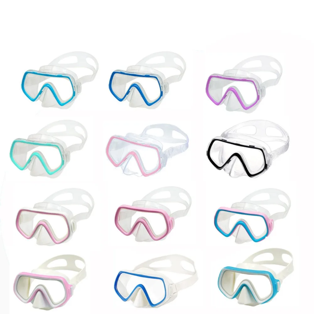PC Children's Diving Goggles Anti Fog Waterproof Diving Goggles Nose Protection High Definition Lenses Snorkeling Mask Children 4