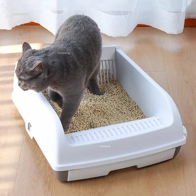 Splash-proof Drawer Type Cat Toilet Semi-automatic Cats Litter Box Tray Creative Deodorizing Pets Training Sand Basin Product 4