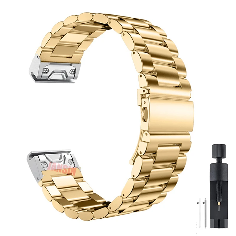 Stainless Steel Quick Release Easyfit Wrist Strap - 26mm/22mm Metal Watch Band