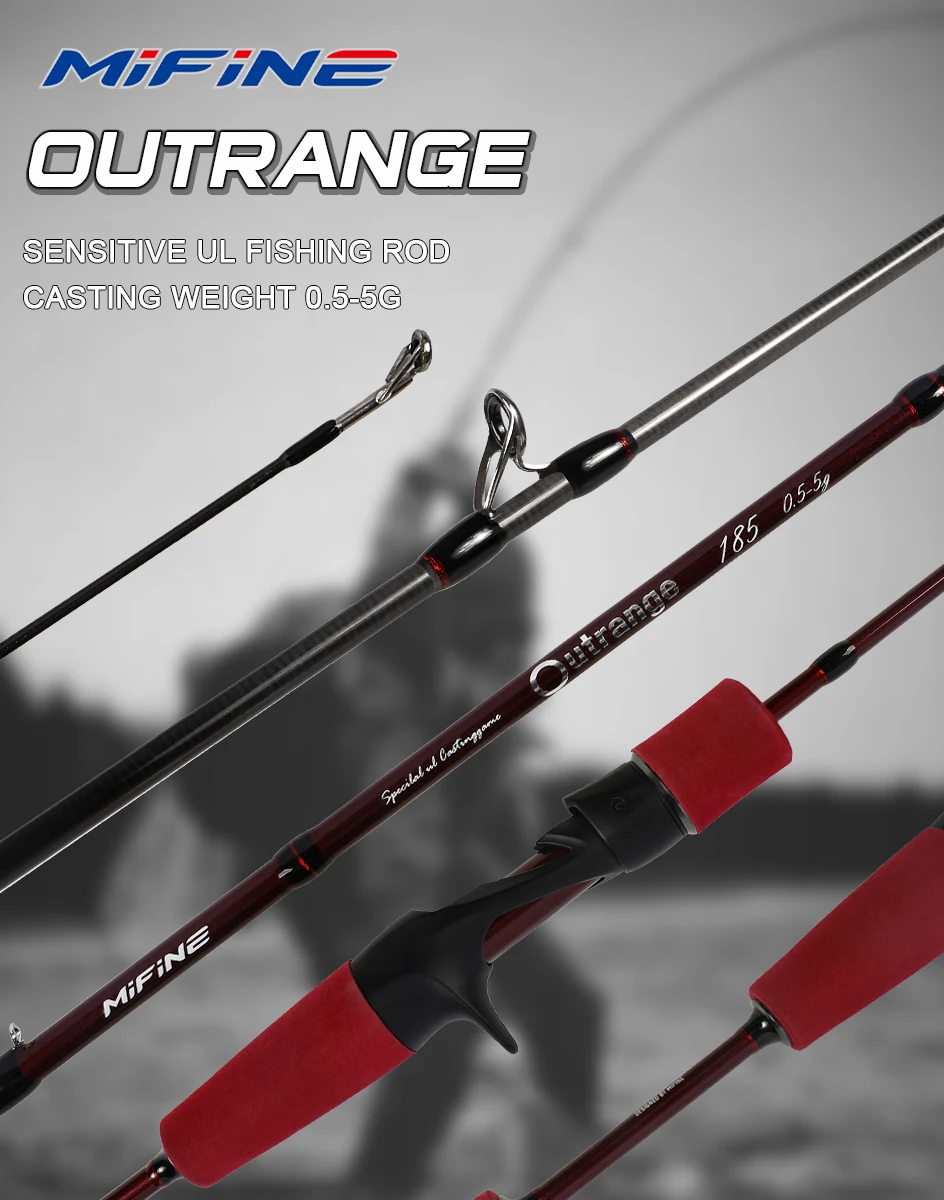 MIFINE OUTRANGE UL Ultraleichte Angelrute zum Spinnfischen, 0,5-5G, 24T Kohlefaser, Fuji-Ringe, Tubular-Spitzen für Forellenangeln – Detail 1