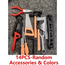 Children's Pretend Play Tool Set - Safe Plastic Repair Toys with Screwdriver, Hammer, and Tongs (14PCS(random))