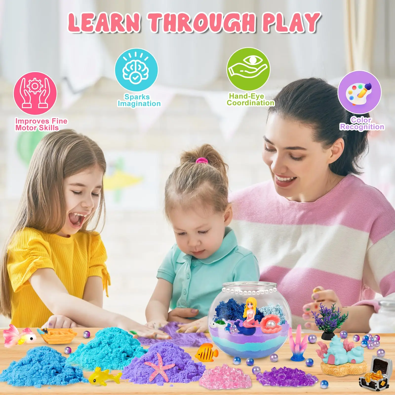 Light Up Terrarium Kit Creative Educational Toy with Remote Control Interactive Toy Multi-Function DIY for Kids Birthday Gifts