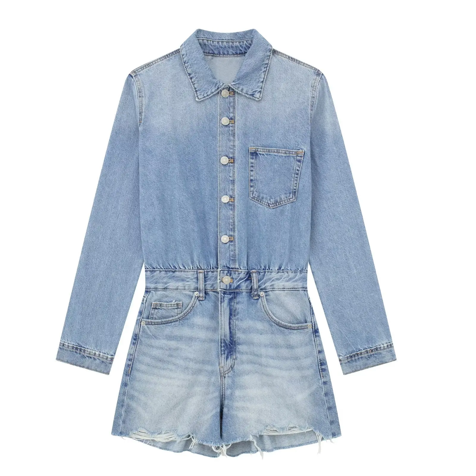 

New women's denim short jumpsuit