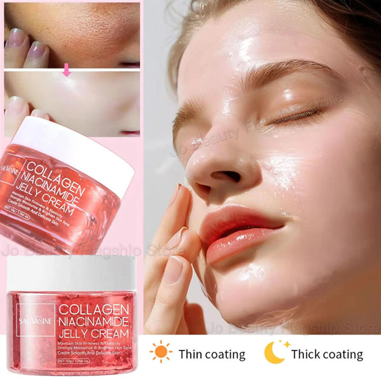 Collagen Niacinamide Jelly Cream - Deep Moisturizing  Brightening Face Gel