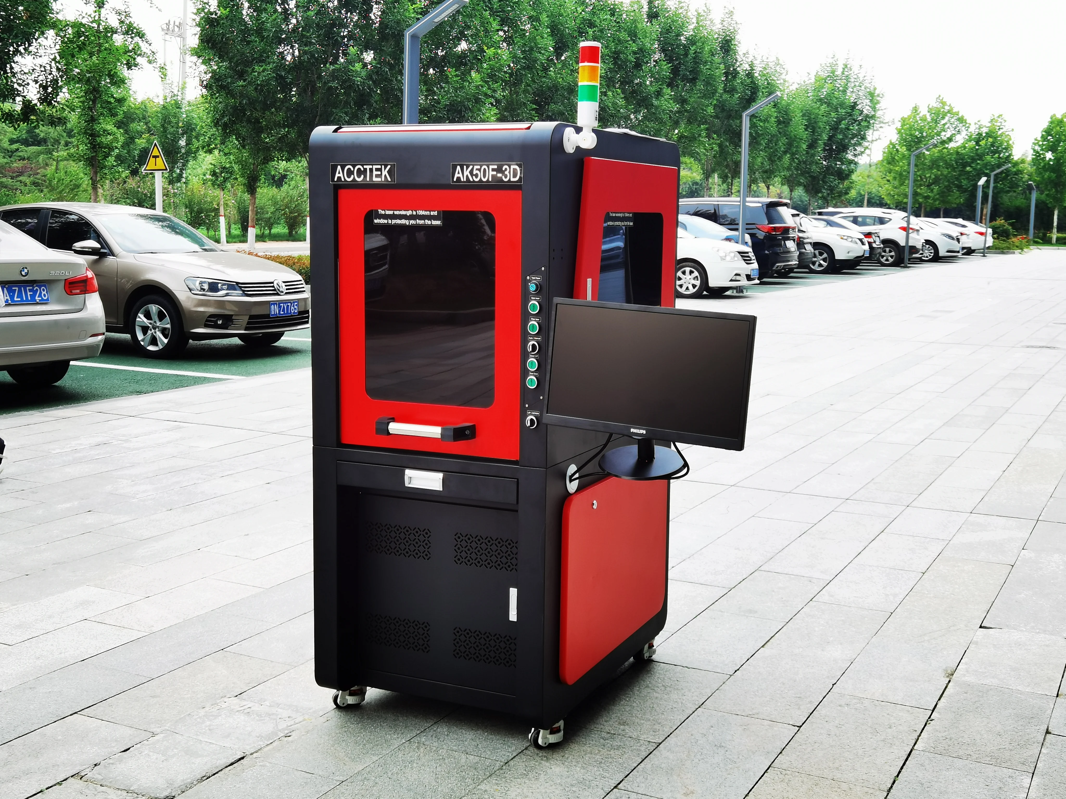 

Safety Fiber Laser Metal Engraving Marking Machine Full Cover EU US Plug