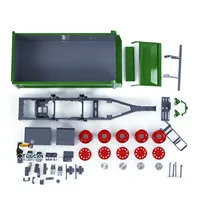 LESU 1/14 RC 2-Axle Hydraulic Full Trailer LED Lights Painted Self-dumping Trailers for Remote Control Tractor Truck Model Toys 2