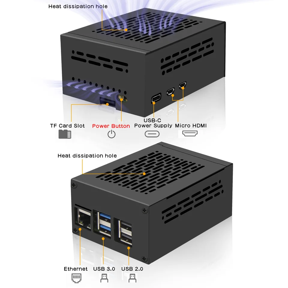 Custodia Raspberry Pi 5 Con Cooler Attivo - Supporto Per SSD NVMe M.2 - Foto 11