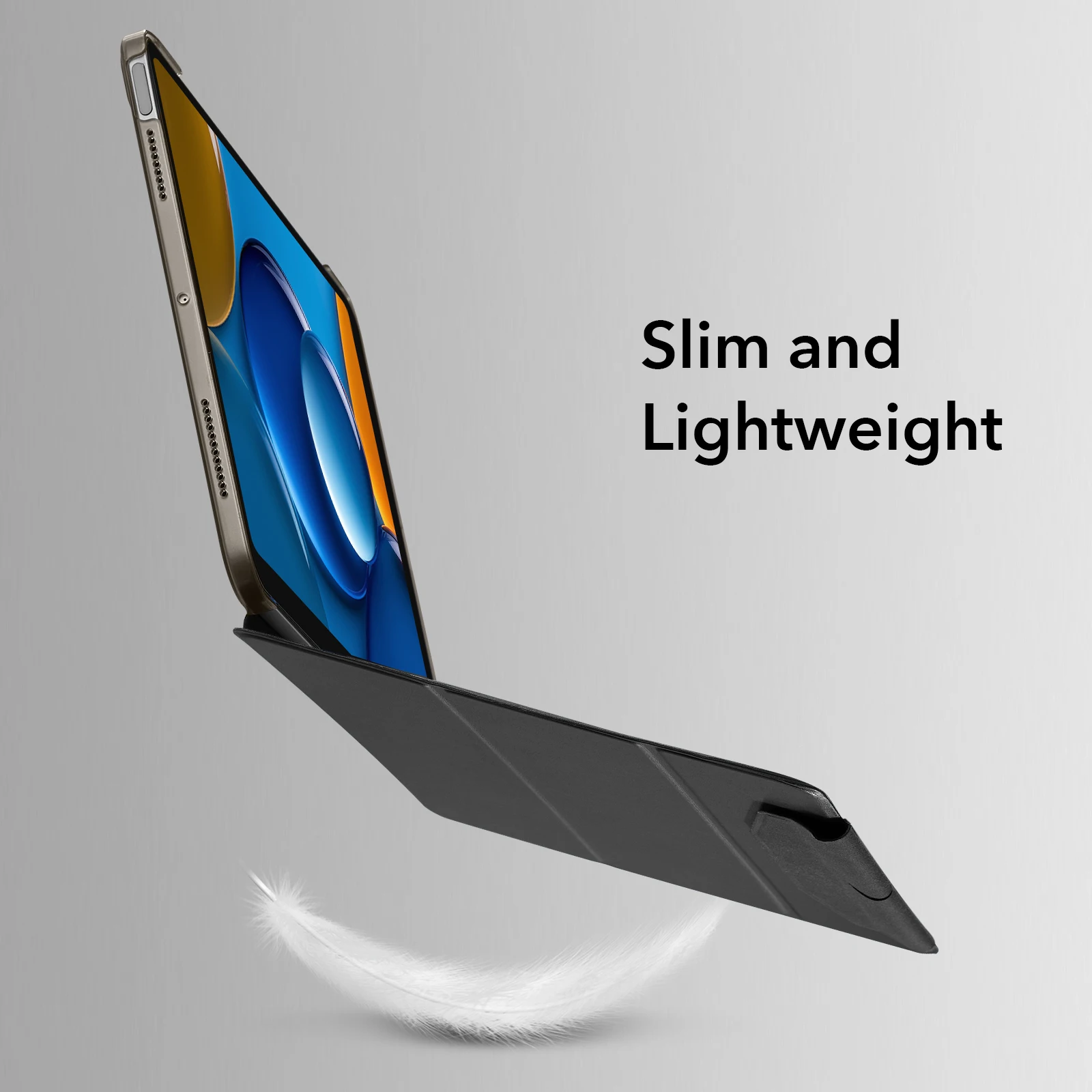 ESR iPad Air 6 Air 11 2024 케이스, iPad Pro 11 Ascend Trifold 케이스, iPad Pro 13 인치 후면 커버 내장 연필꽂이