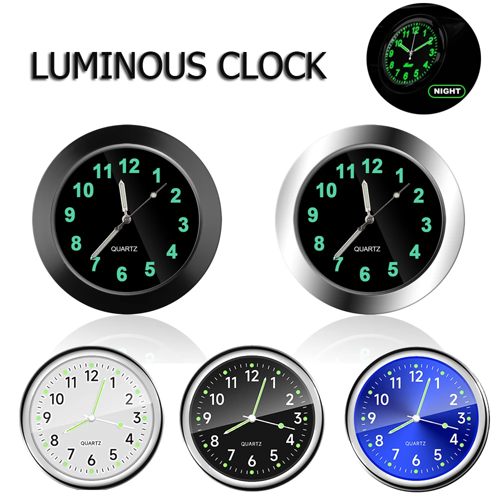 43mm Car Clock Luminous Auto Gauge Air Vent Quartz Clock with clip Auto air outlet Watch styling Accessories car clock air outlet dashboard clock car clock thermometer