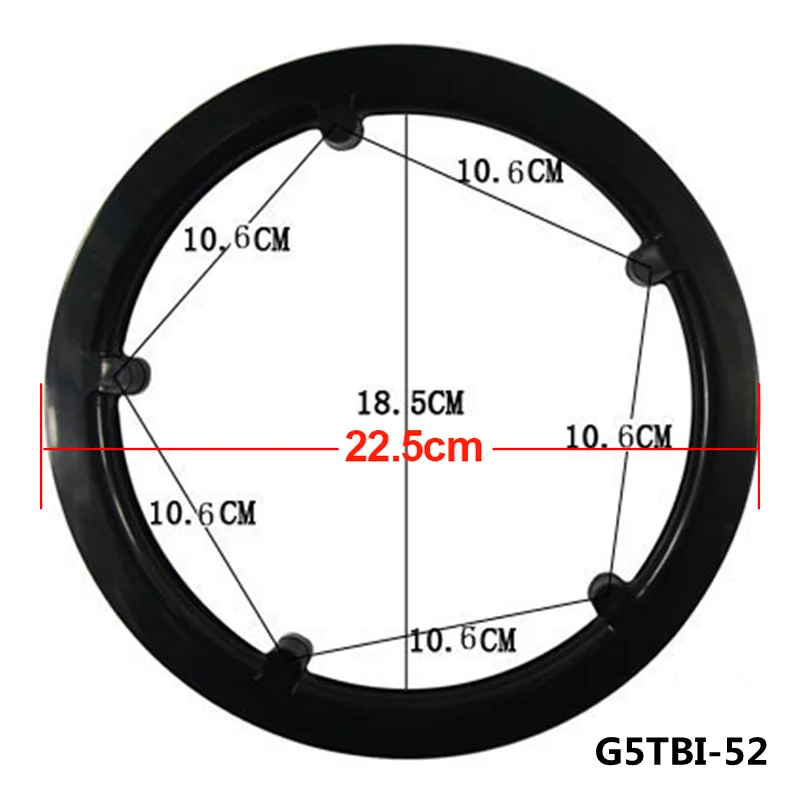 52 Teeth 10.5cm 5 Holes Bicycle Bike Crankset Chain Wheel Cover Protector Black