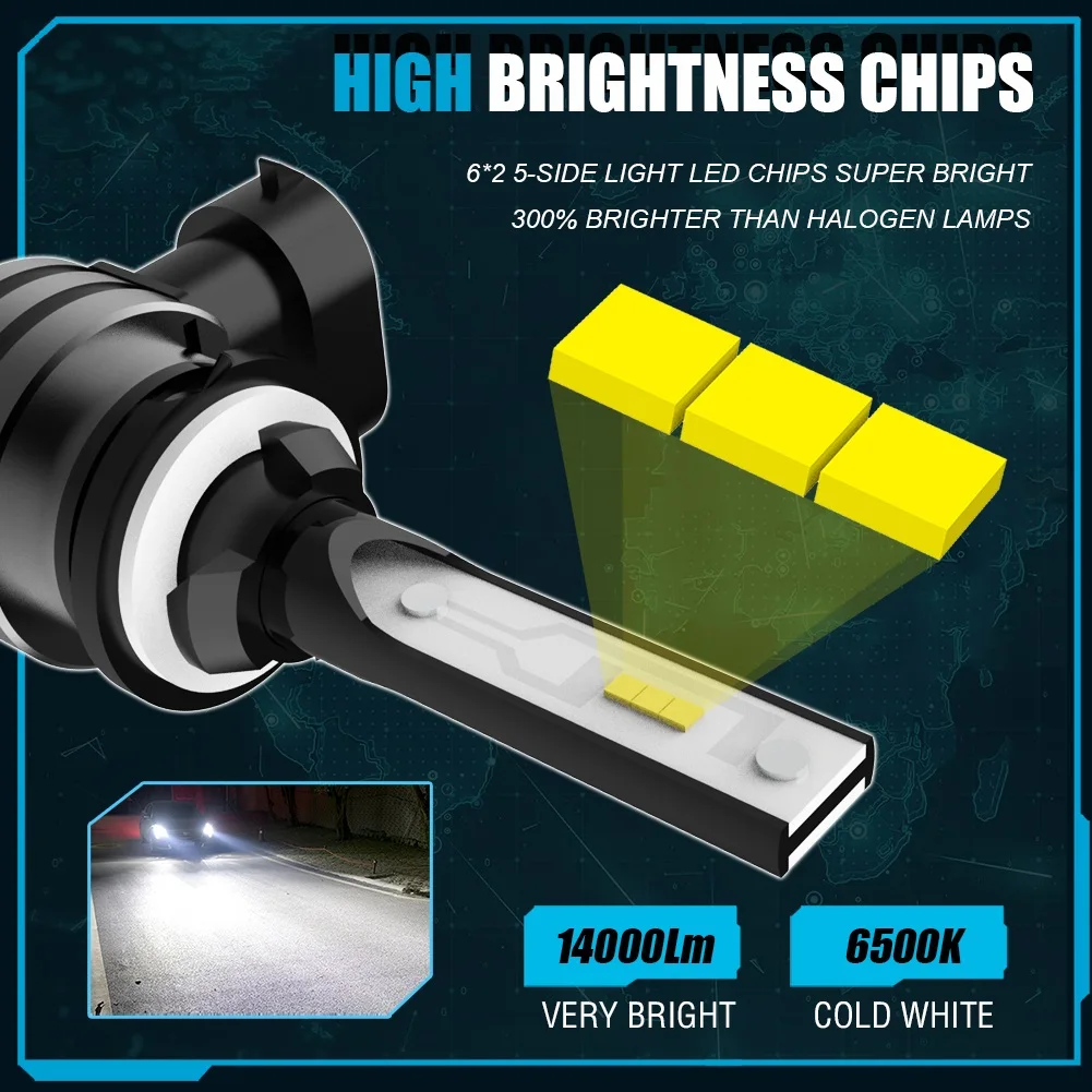 886 881 H27 880 894 896 LED Headlight Fog Light 3000K Yellow 6500K White 9000K Plug and play