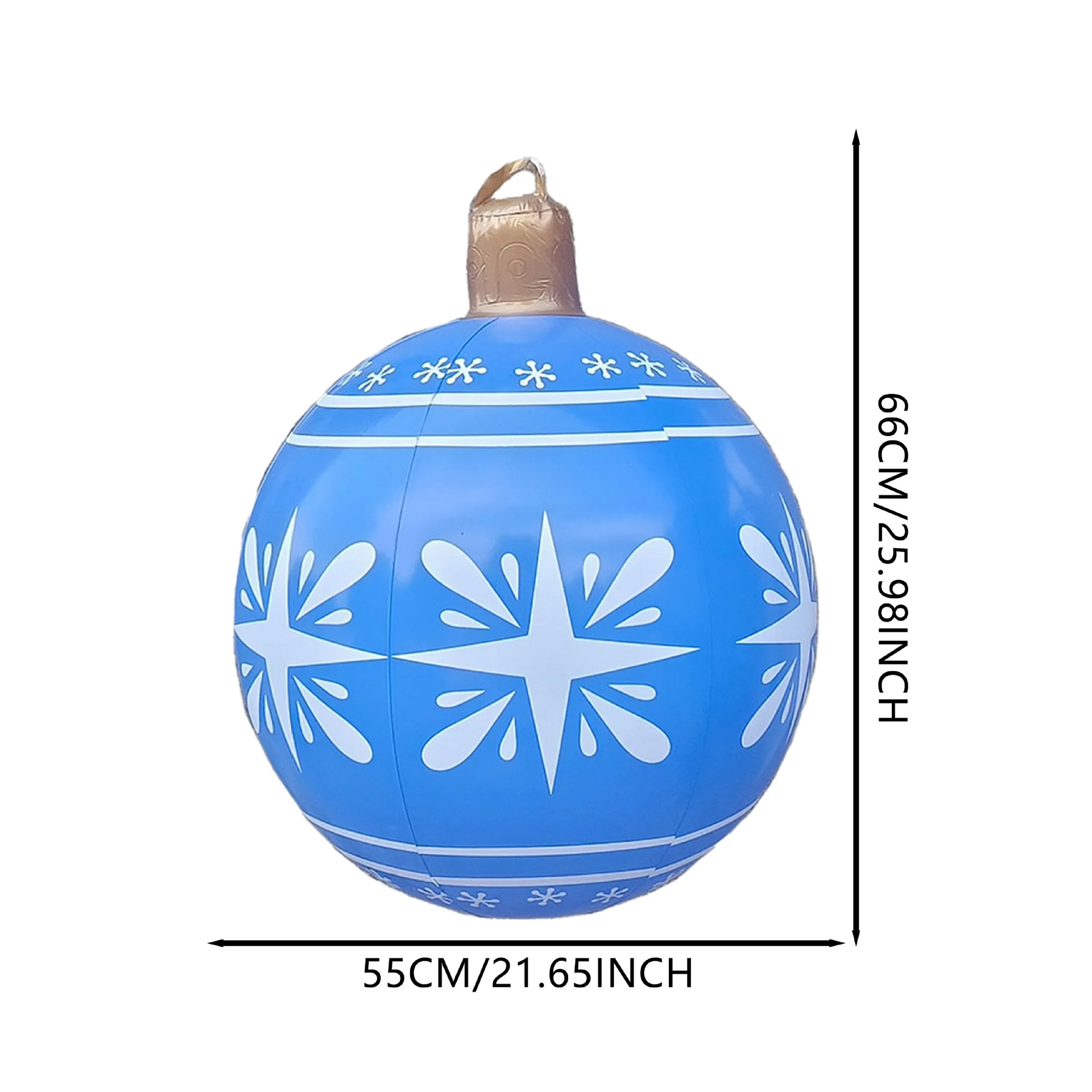 Bola inflable navideña decorada para exteriores, 55 cm, PVC, bolas gigantes grandes, decoraciones para árboles de Navidad, juguete sin adorno de luz
