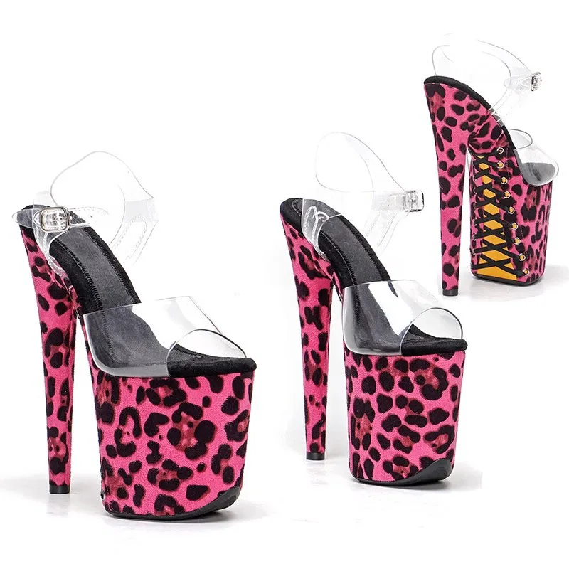 

LAIJIANJINXIA New 20CM/8inches PU Upper Fashion Sexy Exotic High Heel Platform Party Women Sandals Pole Dance Shoes 195