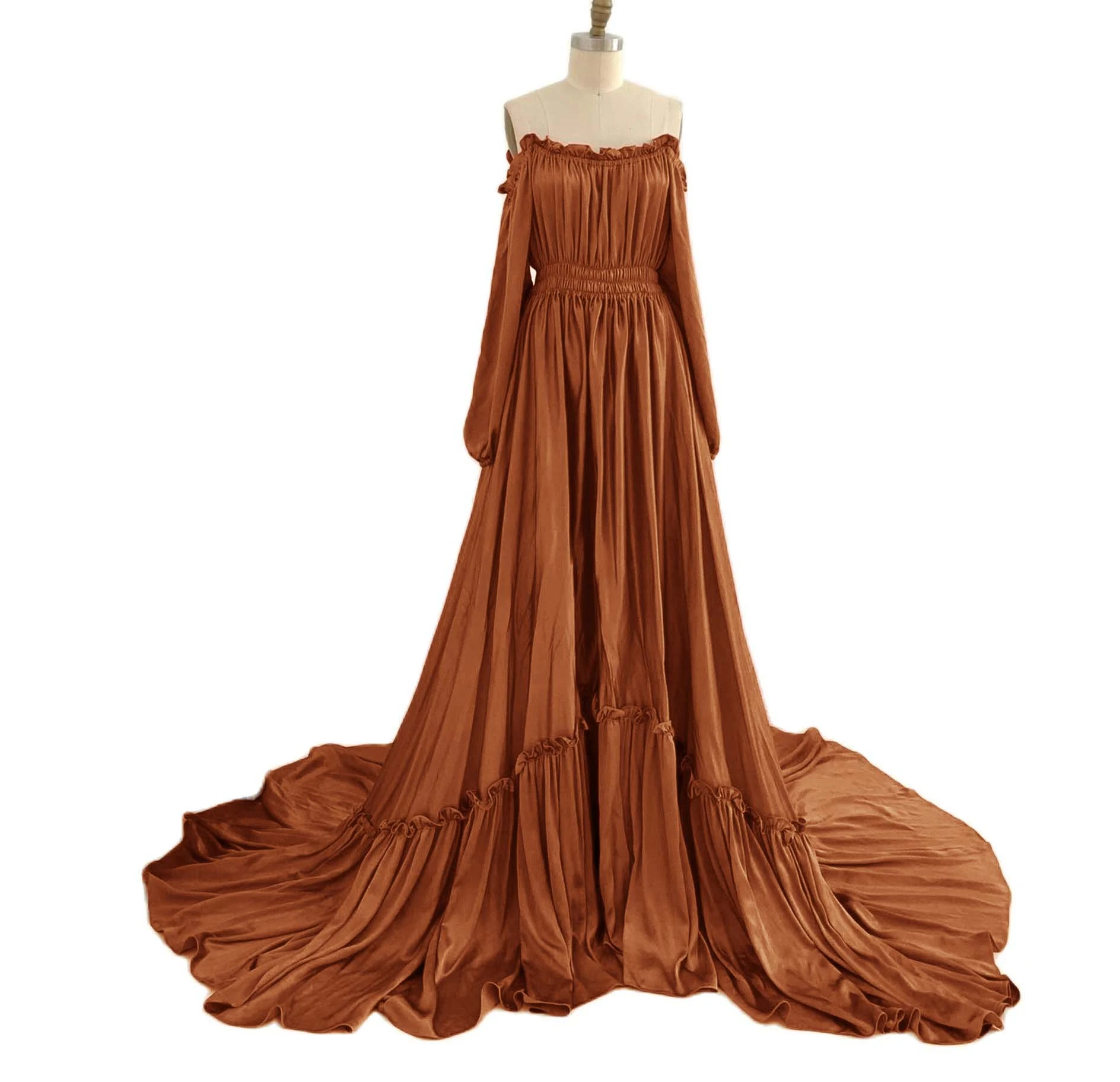 Silk Satin Maternity Robes Long Sleeve Maternity Dress Photoshoot Sleeves Satin Aliexpress