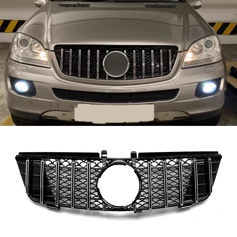 

Front Bumper Grille Grills For Mercedes-Benz W164 ML class ML320 ML350 ML450 ML500 2005 -2008 Facelift ABS GT Racing Grill