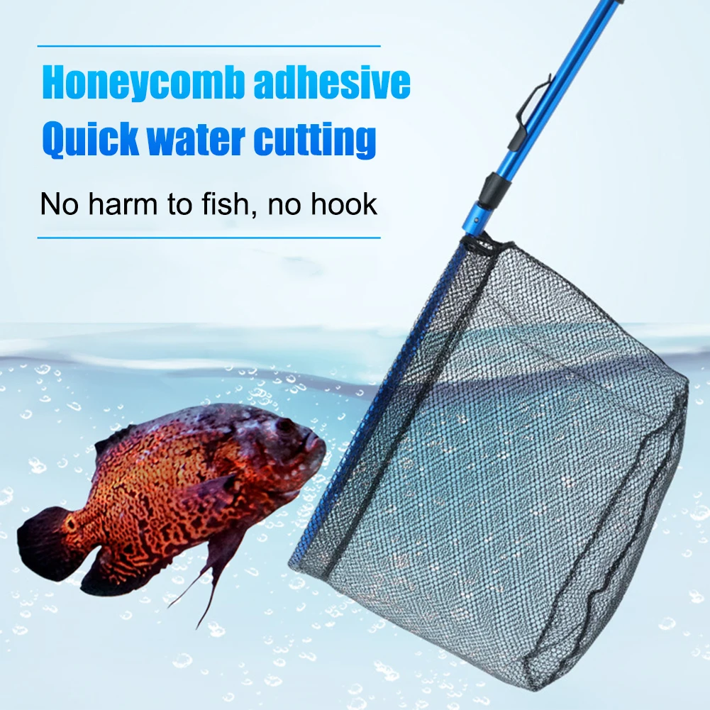 Folding Fishing Net Foldable Fish Landing Net Telescopic Pole Handle and Rubber  Fishing Mesh Carp Catching Net Fishing Tools - AliExpress