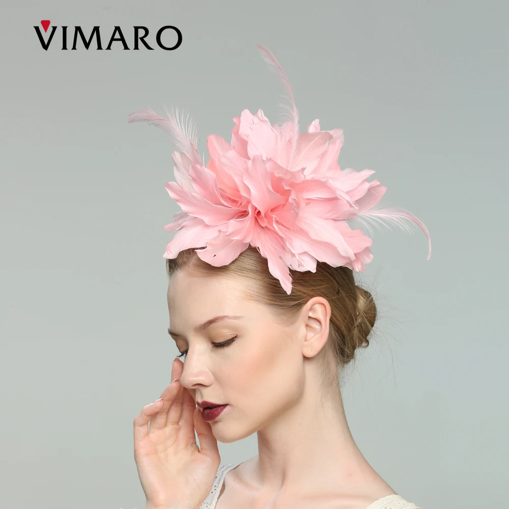 

VIMARO, розовая Вуалетка, аксессуары для женщин, элегантная Свадебная и церковная Шляпа Дерби для женщин