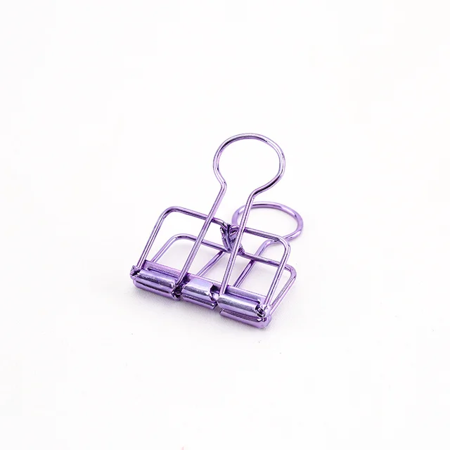 Mr Paper 8 Colors 3 Sizes Ins Colors Gold Sliver Rose Green Purple Binder Clips Large Medium Small Office Study Binder Clips Purple M