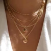 Colliers en chaîne de perles tressées simples, ton or, ensemble de colliers avec pendentif superposé pour femmes, usage quotidien et de fête, 5 pièces/ensemble