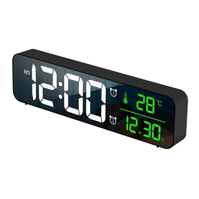 Led Digitális Ébresztőóra Szundi Hőmérsékleti Dátum Megjelenítés Usb Asztali Csík Tükör A Nappali Dekorációhoz Elektronikus Óra Új