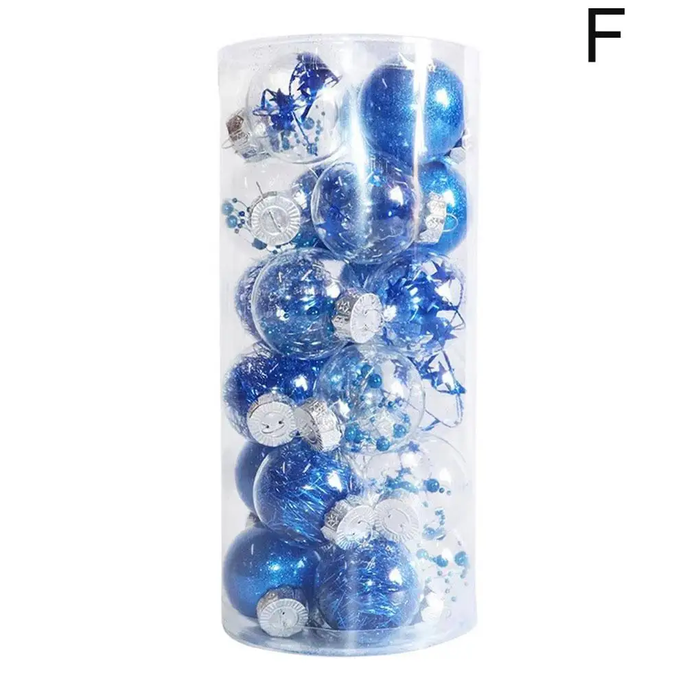thumbnail image 1 of Adornos navideños 6 cm 24 piezas Bolas navideñas transparentes rosas Juego de bolas navideñas Colgante para árbol de Navidad, 1 of 5