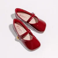 Zapatos Niña Girl Leather Shoe New Red Princess Shoes Summer Flat Sole Single Shoe Mary Jane Shoe Lolita Shoes Girl Kids Shoes 1