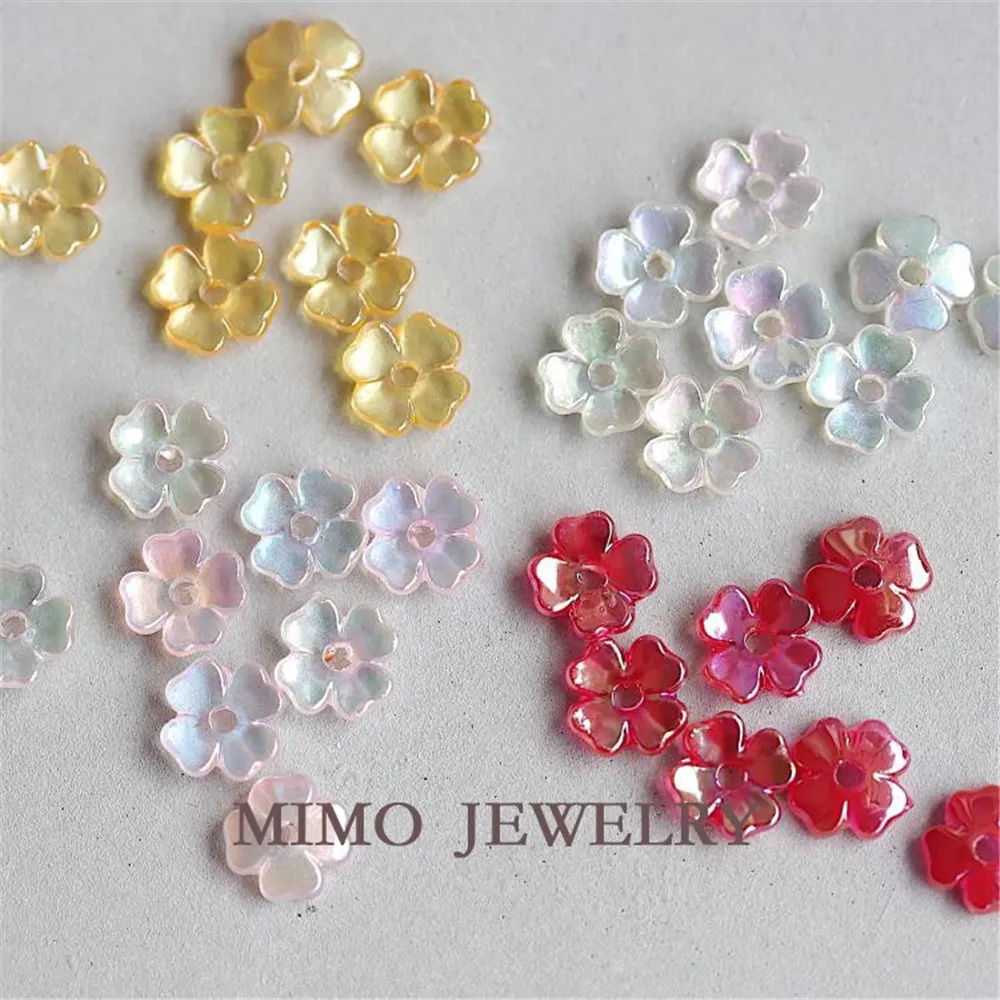 

Four color magic color translucent imitation shell four petals mini floret flower holder DIY hand accessories