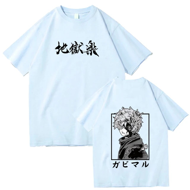 Gabimaru Hell's Paradise T-Shirt for Men Anime Manga Leisure 100% Cotton  Tee Shirt Short Sleeve T Shirt Plus Size Clothing