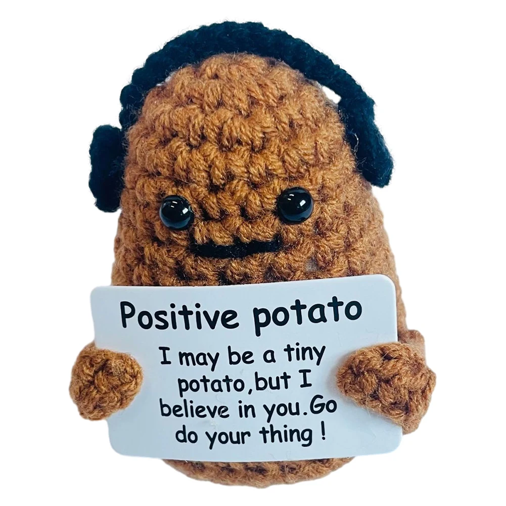 Patata positiva divertida con tarjeta positiva, Mini patatas positiva,  juguete inspirado en tejer, animador, regalos para amigos - AliExpress