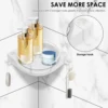 360° Rotating Adhesive Bathroom Holder Shower Caddy Corner Shampoo Storage Shelf with Hook No Drill Towel Holder 5