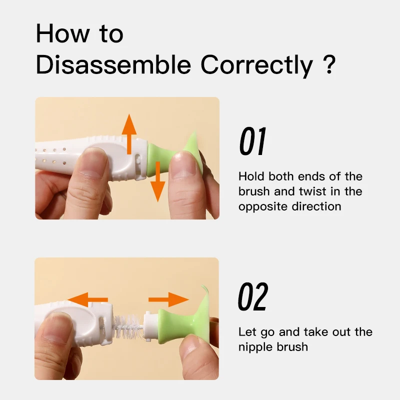 SAIDAH Simple Nylon Sponge Suction Feeding Bottle Nipple Pacifier Brush Set Water Sippy Vacuum Cup Cleaning（2 in 1） bottle brush bottle cleaning brush cleaning brush cleaning brush set