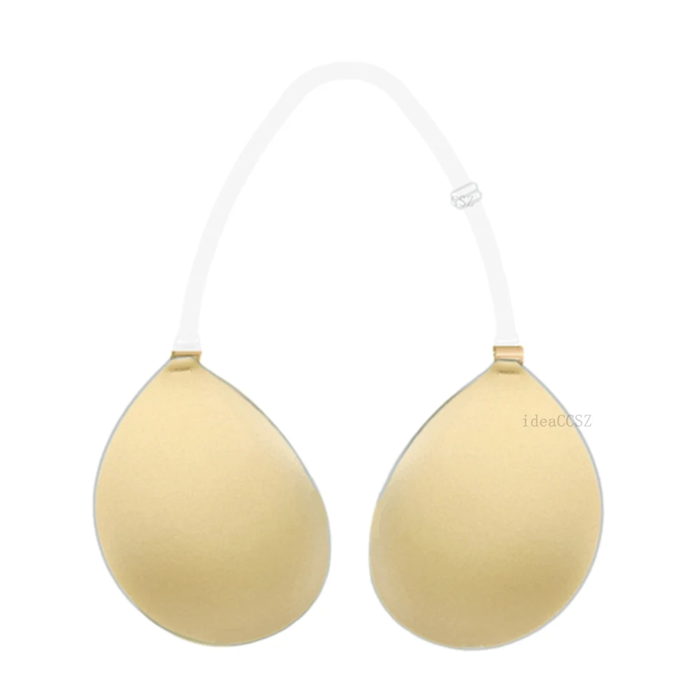 Sticky Adhesive Bras for Women Invisible Bare Back Lift Strapless Sexy Plunge Lingerie Push Up Underwear with Transparent Straps 1