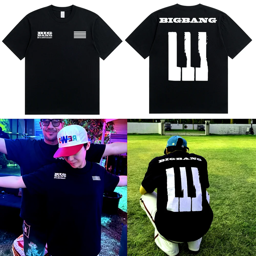 2026 Bigbang 20. Jubiläumskonzert T-Shirt für Herren und Damen, Sommer, 100% Baumwolle, Übergroßes Kurzarm-Oberteil, Streetwear, Unisex
