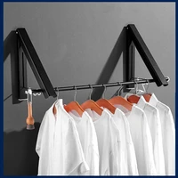 Outdoor Balcony Invisible Clothes Drying Rod Wall-Mounted Foldable Aluminum Clothes Hanger Space Home Bathroom Accessories 1