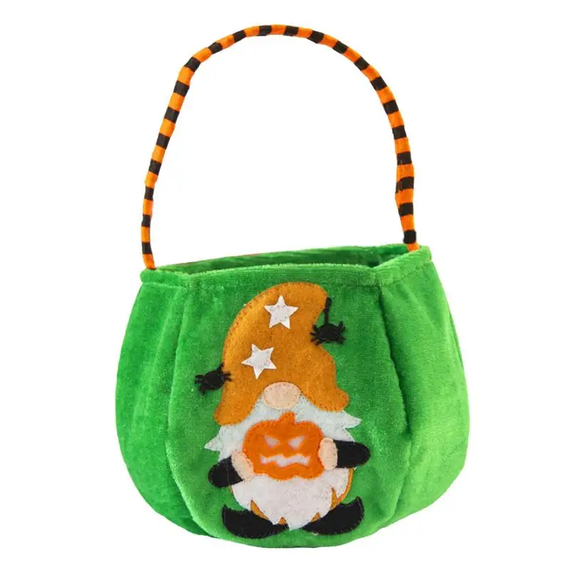 

Halloween Candy Bag Portable Handheld Candy Pouches Pumpkin Candy Tote Bucket Halloween Party Goody Bag Multi-use Lightweight