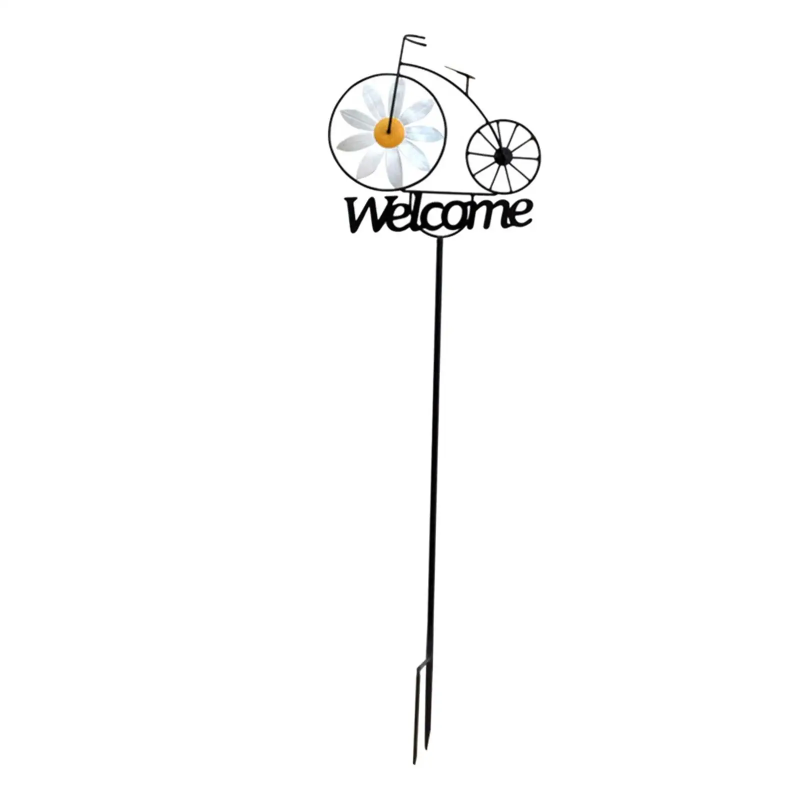 

Metal Garden Stake Decor Iron Gifts Decorative Daisy Bike Stake Statue Sculpture for Backyard Courtyard Farm Patio Outdoor