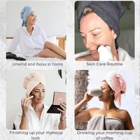 Microfiber Hair Towel Wrap for Women Curly Long Hair,Super Absorbent Hair Plopping Towel Curly for Wet Hair,Soft Hair Drying 6