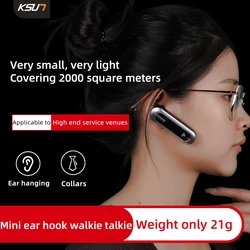 Wireless Set Ear Hook Mini Radio Walkie Talkie 2pcs Korean Frequency Small Radio Vox Set Blue tooth Transceiver KSUT X-V28 For