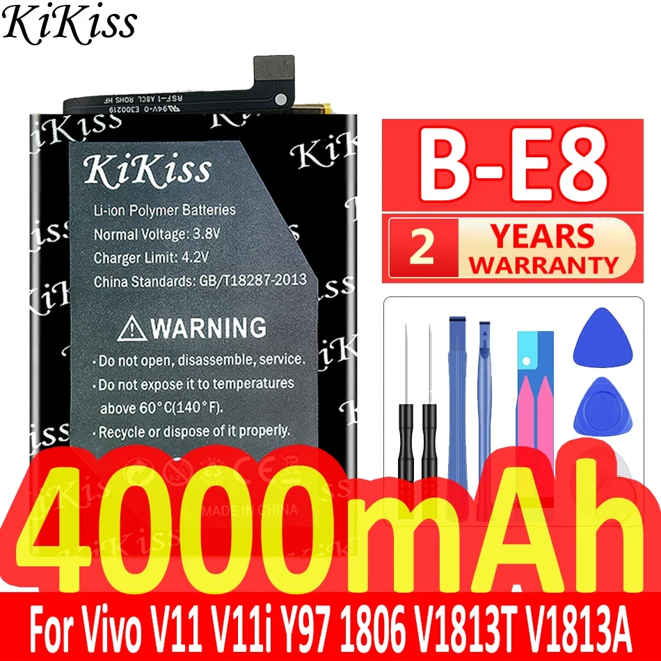 

4000mAh KiKiss Powerful Battery B-E8 BE8 For Vivo V11 V11i Y97 1806 V1813T V1813A Mobile Phone Batteries