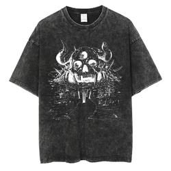 Anime - Inspired Vintage Washed Graphic T - Shirt - Oversized Streetwear Cotton Tee - XXL (Black)