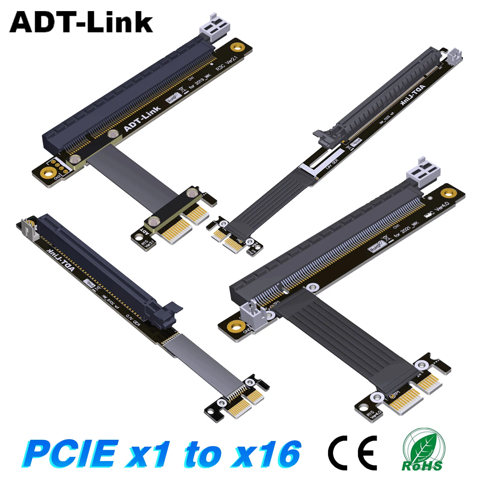 

Riser PCI-E 3.0 4.0 16x To X1 PCIe X16 X1 PCI Express Riser Mining Graphics Card Extension Cable 0.2/0.5/0.6/1m with Power Cable