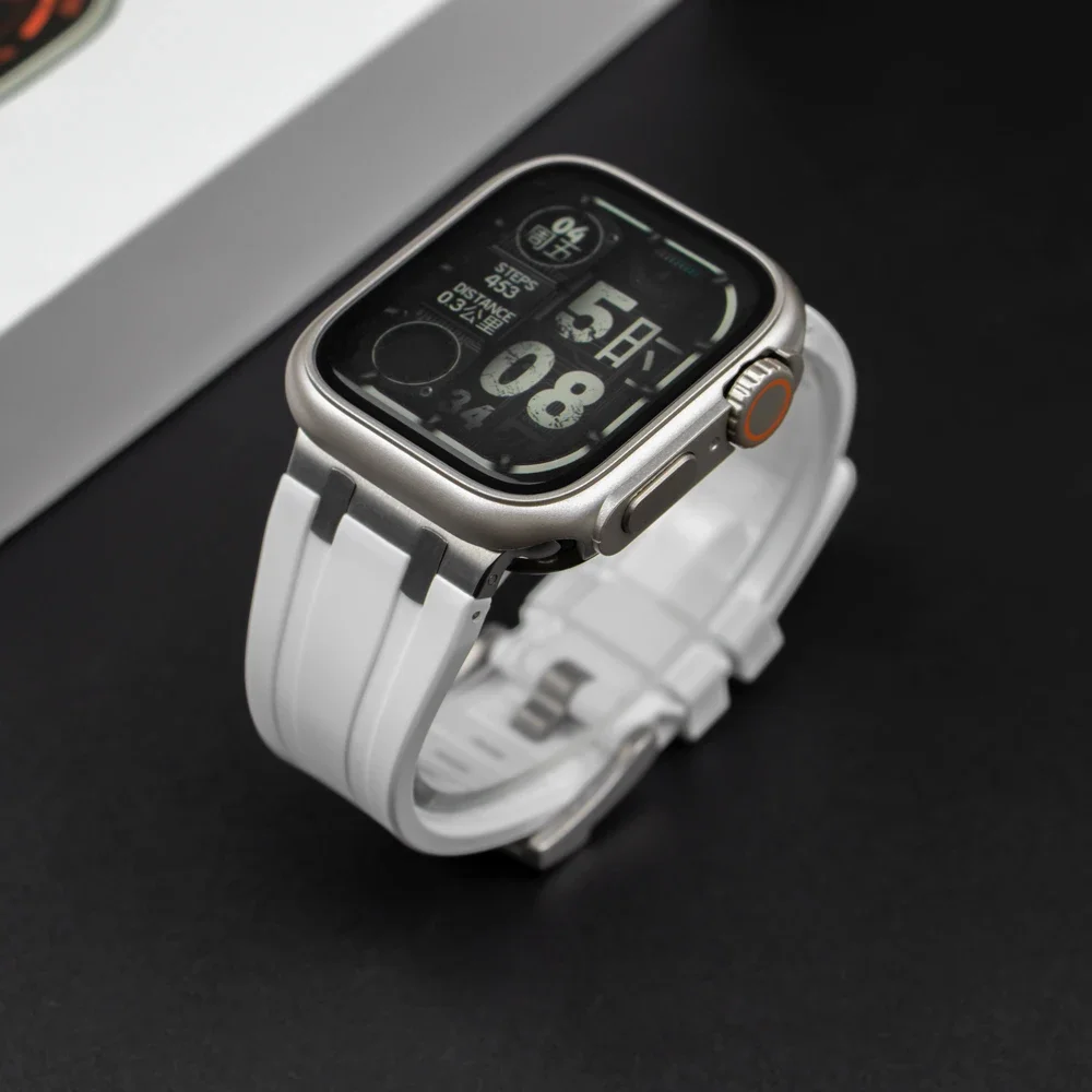 애플 워치 밴드용 풀 커버 케이스 및 실리콘 스트랩, 업그레이드 울트라 2, 49mm 보호 필름 고무 밴드, 9, 8, 7, 6, SE, 5, 4, 45mm, 44mm