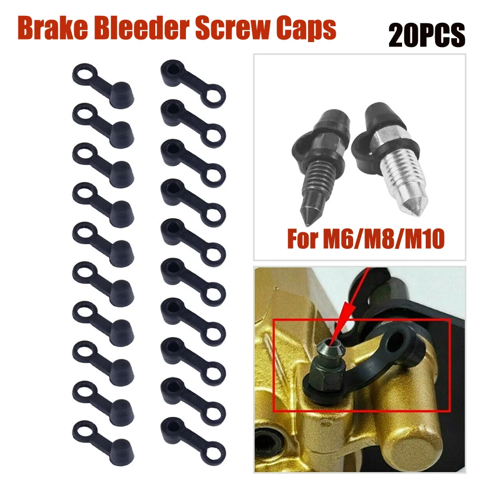 

20/30/40pcs 3cm Brake Caliper Bleeder Screw Cap Grease Zerk Fitting Cap Rubber Dust Cover Car Motorcycle M6/M8/M10 Thread