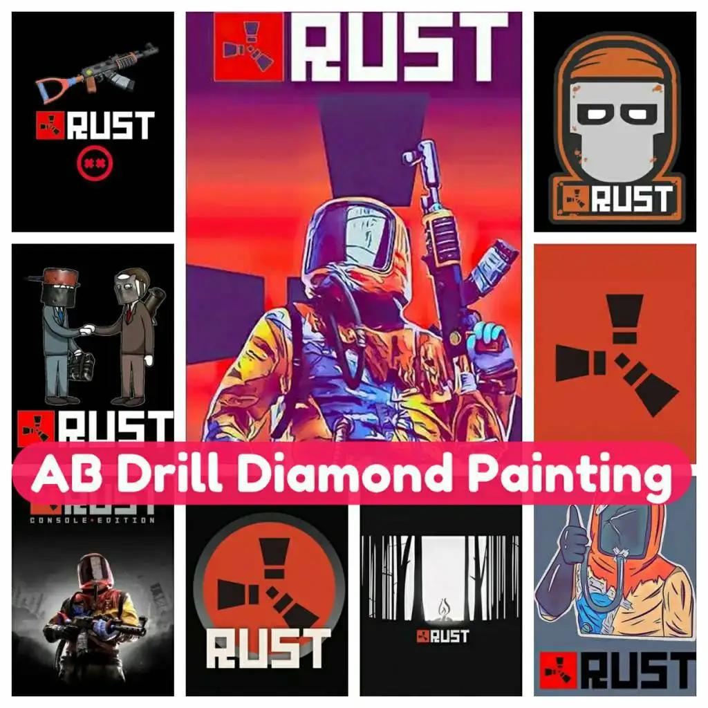 

RUST Game DIY 5D Mosaic Kit AB Diamond Painting Art Full Drill Rhinestones Embroidery Home Decor Gift for Kids New 2024