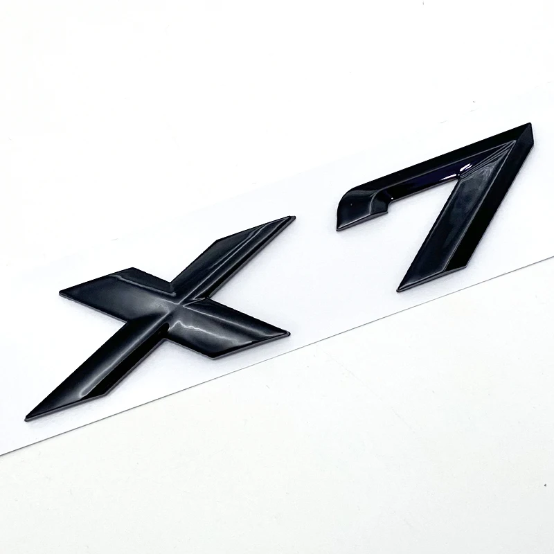 3D ABS 블랙 크롬 자동차 편지 후면 트렁크 배지 X7 로고 BMW X7 스티커 엠블럼 X7 레터링 액세서리