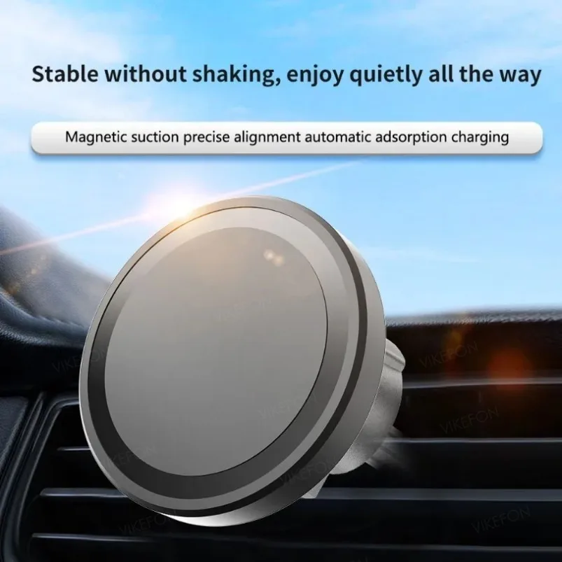 Magnetic Car Air Vent Phone Holder and Wireless Charger Stand with Fast Charging Capability