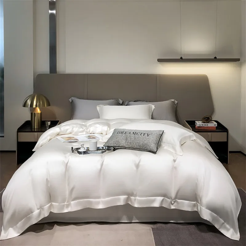 Dreamreal Pure Bamboo Queen King Size Bedding Set Organic Bamboo Luxury Duvet Cover Bed Sheet Pillowcase Soft Cooling Bed Linen 2