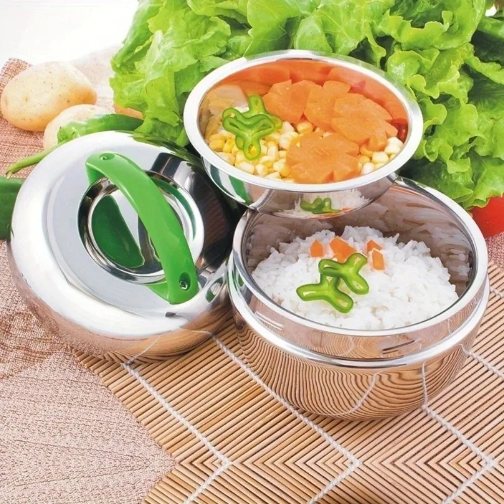 1 Pcs 0.8L/1L Multifunctional Insulated Stainless Steel Lunch Box Portable Bento Food Container Office School Supply