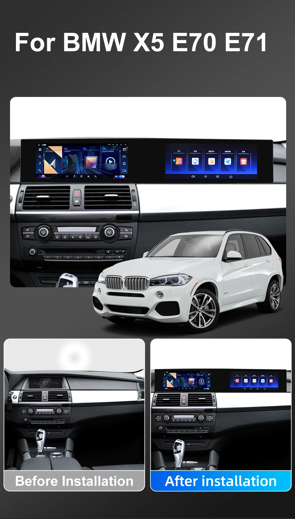 Carplay Android Radio For BMW X5 E70 X6 E71 2007-2013 Automatic Multimedia Playe